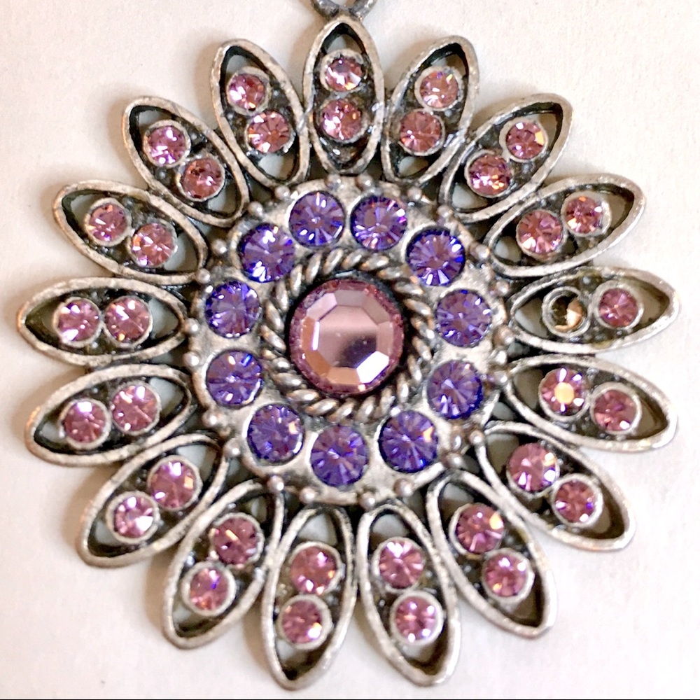 Pink & Purple Rhinestone Necklace